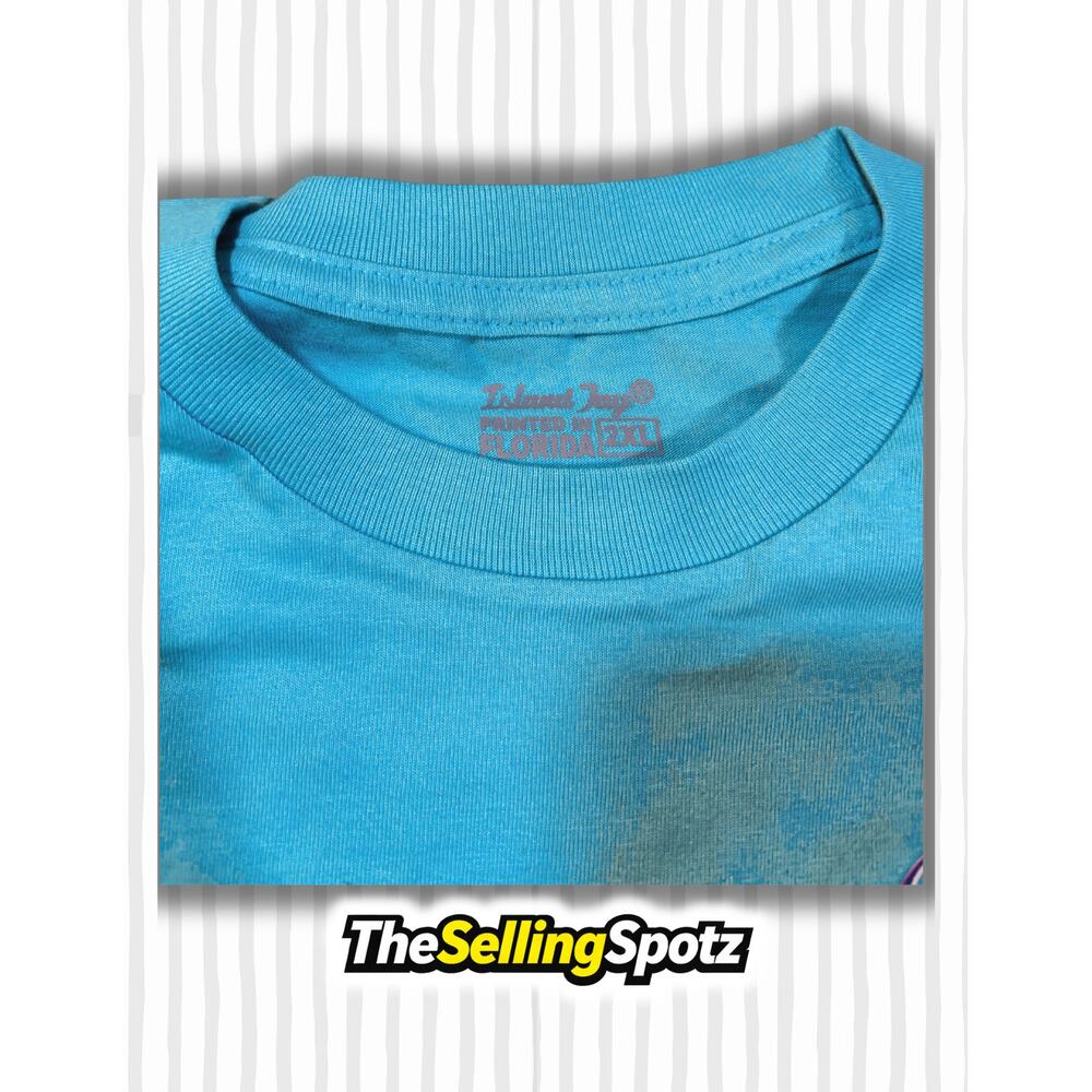 Island Jay Blue T-Shirt Made in Florida Size US 2XL 100% Cotton - Picture 4 of 5